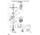 Whirlpool CCW5294W1 transmission, motor and pump diagram