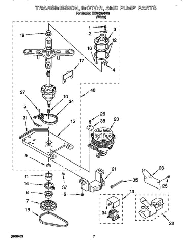 Transmission, motor and pump