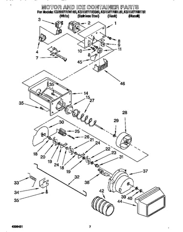 Motor and ice container