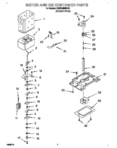 Motor and ice container