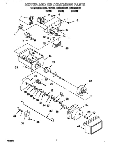 Motor and ice container