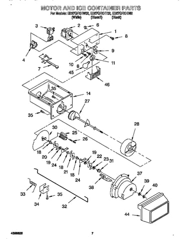 Motor and ice container