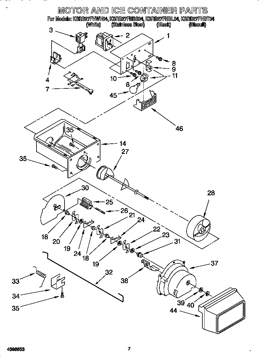 Motor and ice container