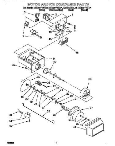 Motor and ice container