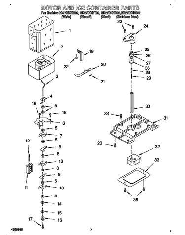 Motor and ice container