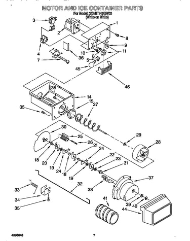 Motor and ice container
