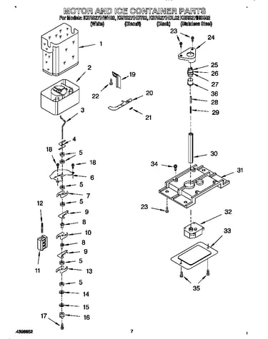 Motor and ice container
