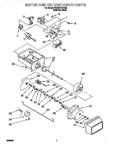 Motor and ice container