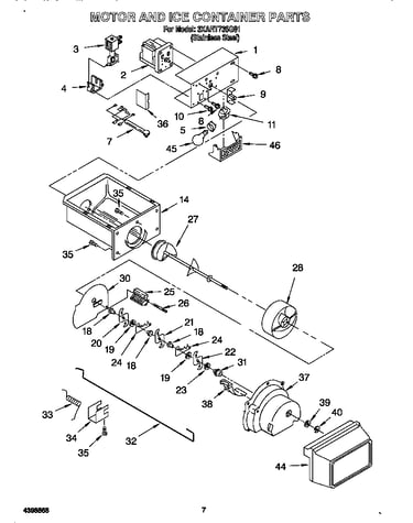 Motor and ice container