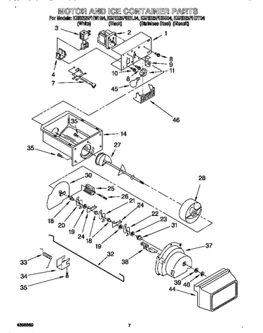 Motor and ice container