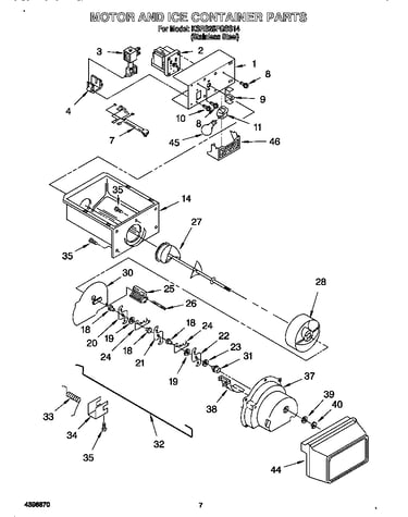 Motor and ice container