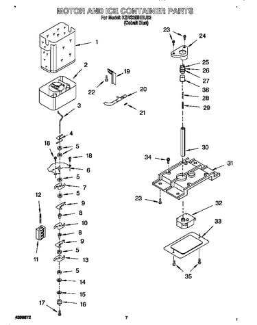 Motor and ice container