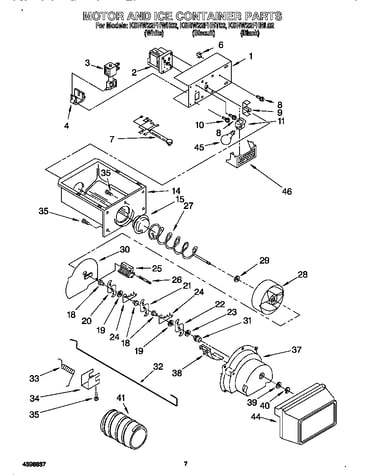 Motor and ice container