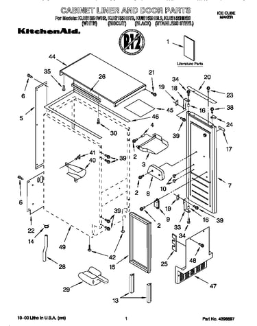 Cabinet liner and door