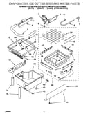 Evaporator, ice cutter grid and water