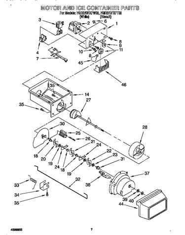 Motor and ice container