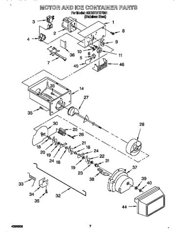 Motor and ice container