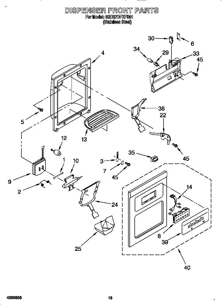 Dispenser front
