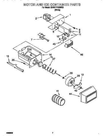 Motor and ice container