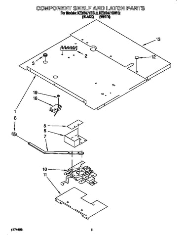 Component shelf and latch