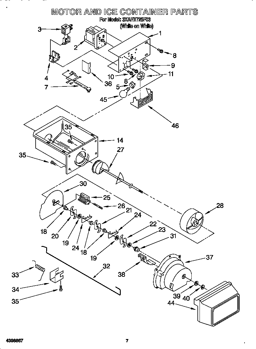 Motor and ice container