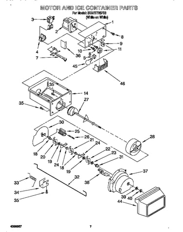 Motor and ice container