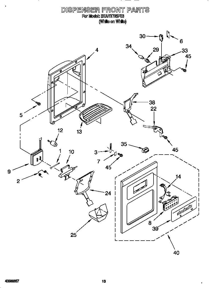 Dispenser front