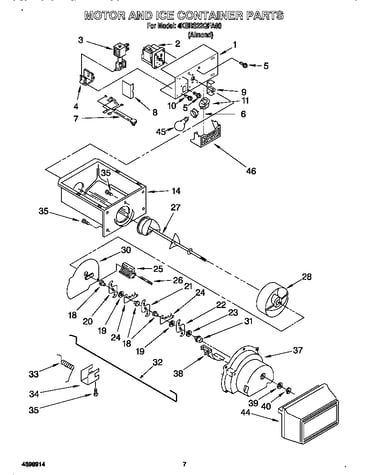 Motor and ice container