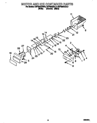 Motor and ice container
