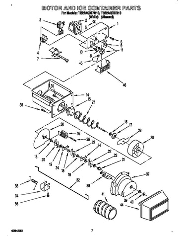 Motor and ice container