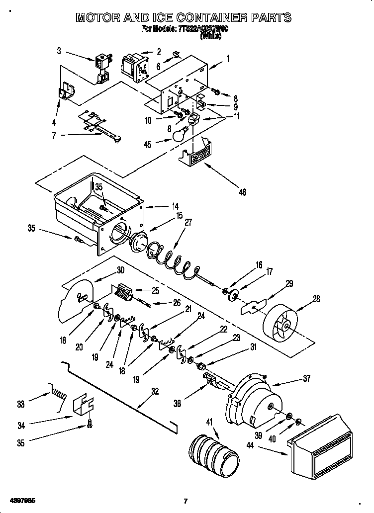 MOTOR AND ICE CONTAINER