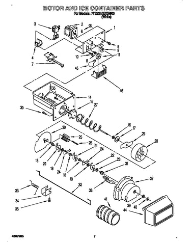 Motor and ice container