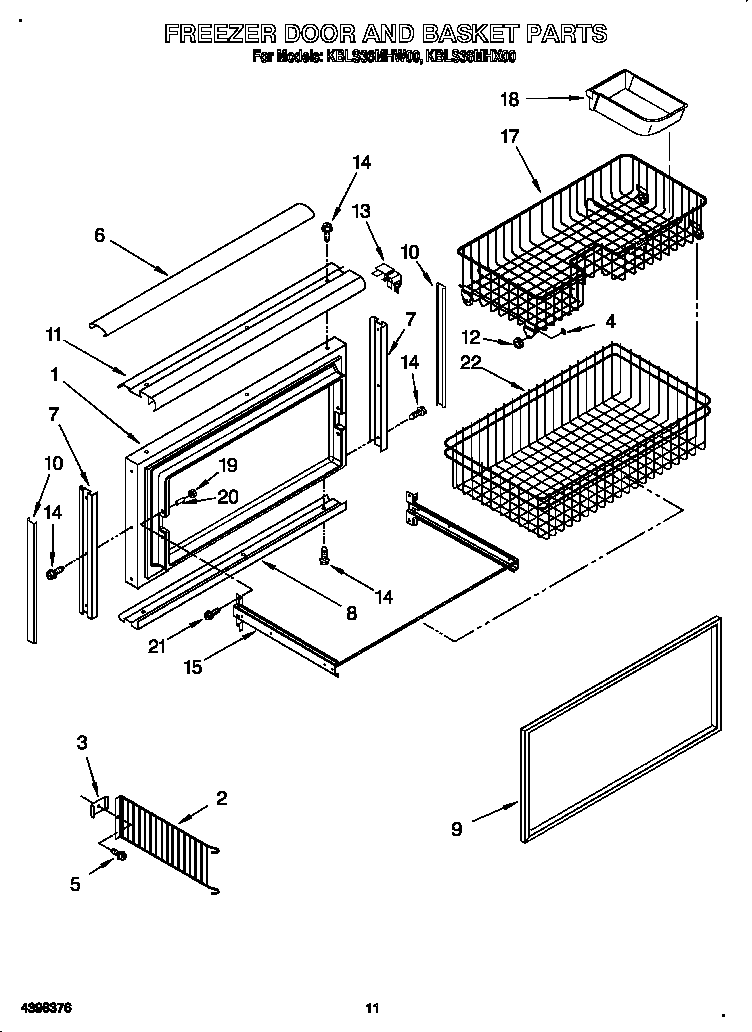 Freezer door and basket