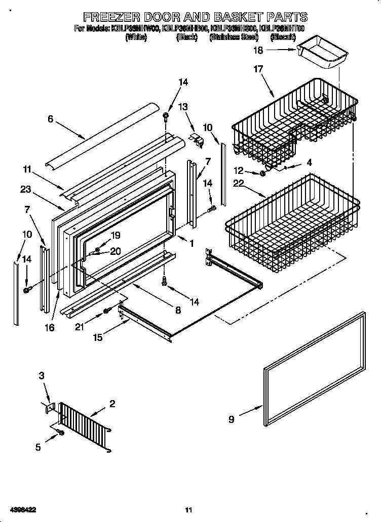 FREEZER DOOR AND BASKET