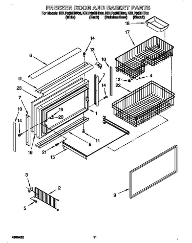 Freezer door and basket