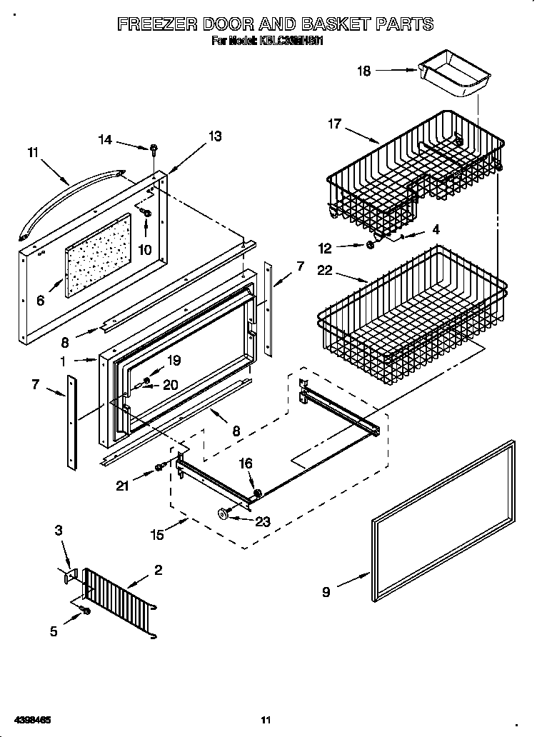 Freezer door and basket