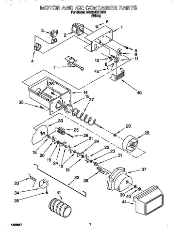 Motor and ice container