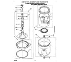 Whirlpool LXR7144EZ1 agitator, basket and tub diagram