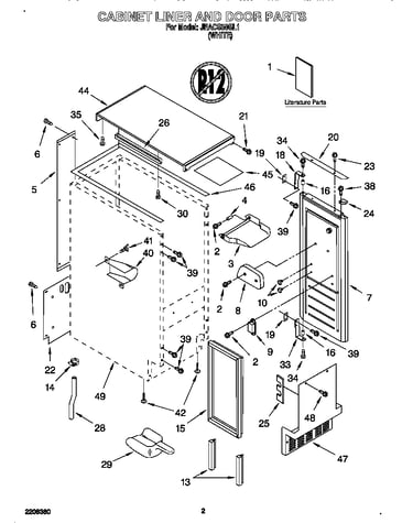 Cabinet liner and door