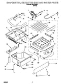 Evaporator, ice cutter grid and water