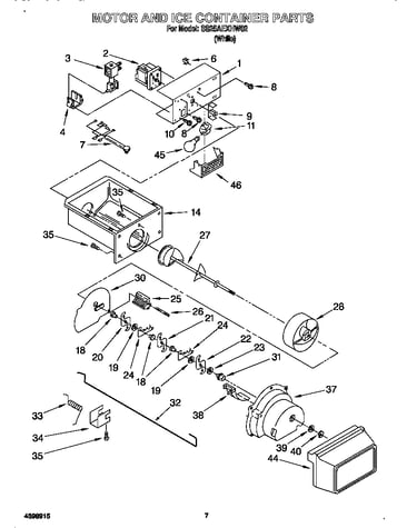 Motor and ice container