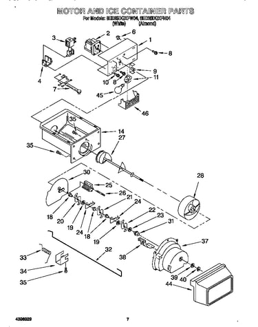 Motor and ice container