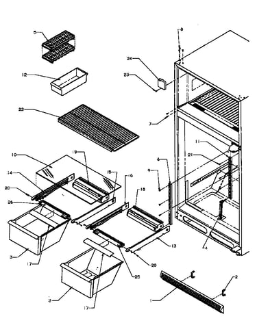 Refrigerator shelving and drawers