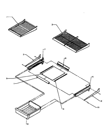 Refrigerator shelving and drawers