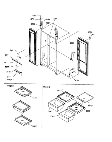 Lights, hinges, shelving