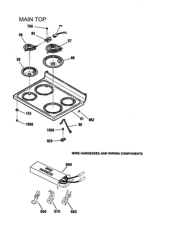Main top/wire harness/components