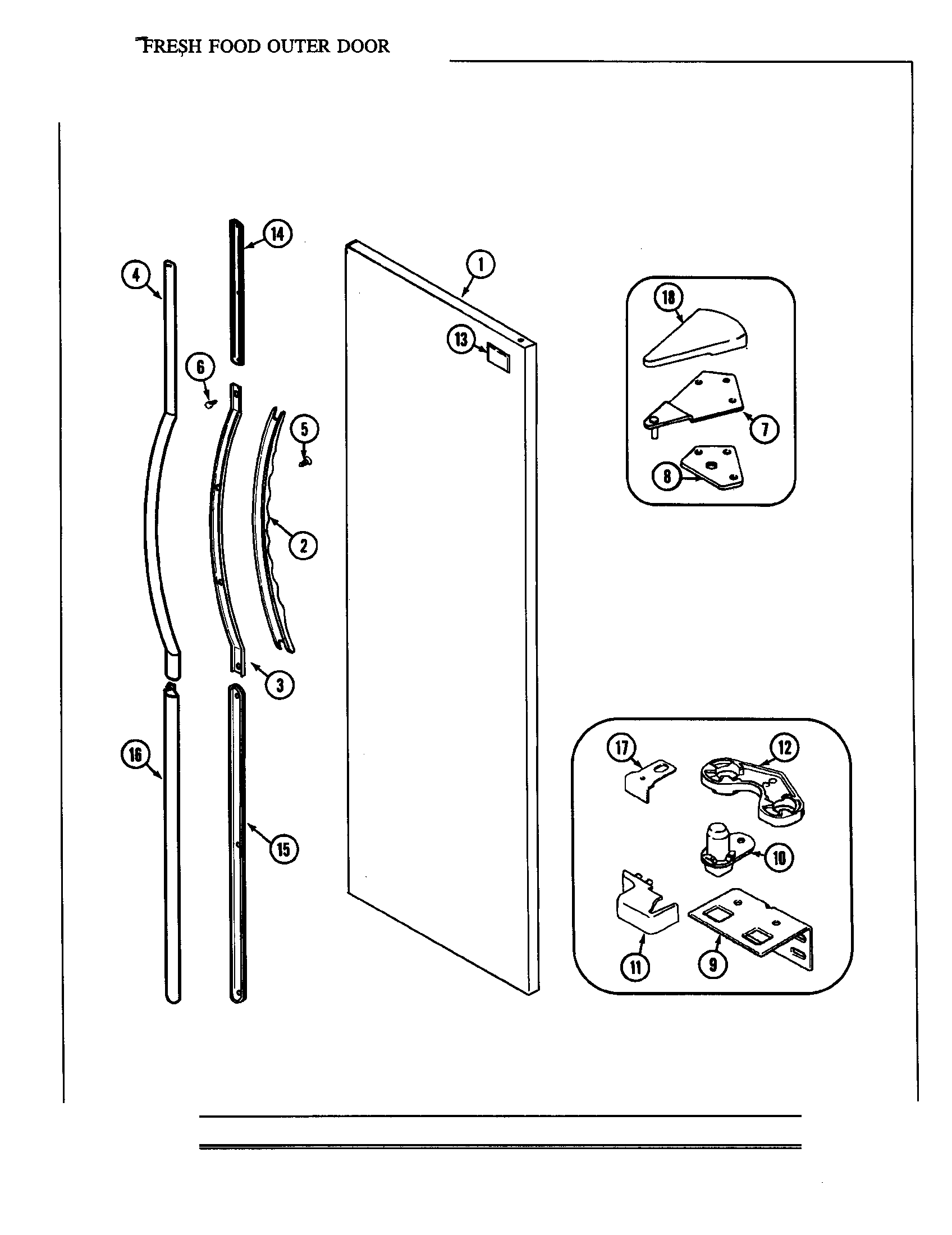 Fresh food outer door