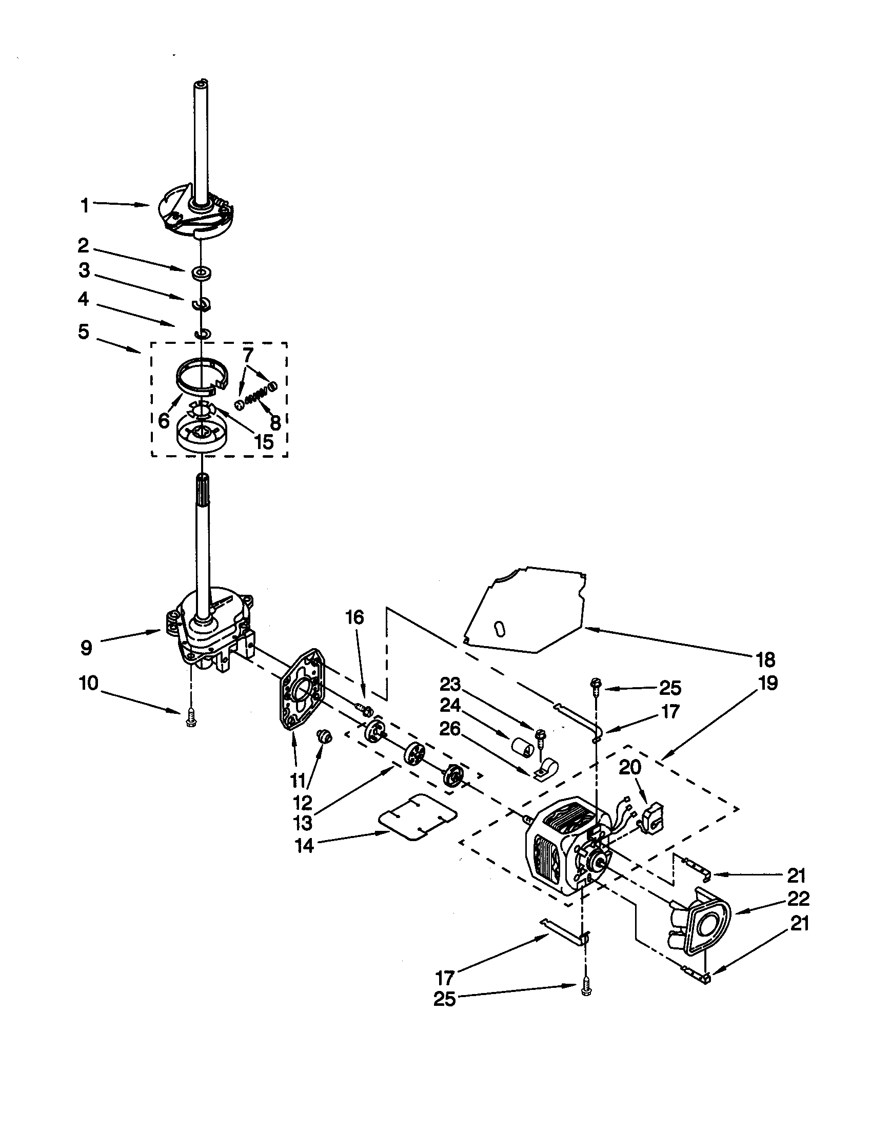 Brake/clutch/gearcase/motor/pump