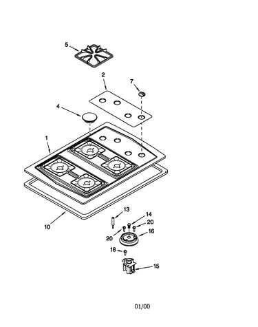 Cooktop/burner/grate