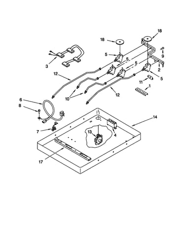 Burner box/gas valves/switches